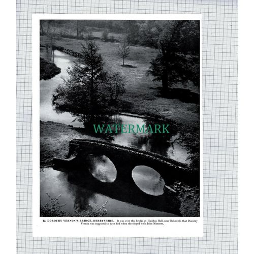 X1959) Market Harborough / Dorothy Vernon's Bridge Haddon Hall 1960s Book Print