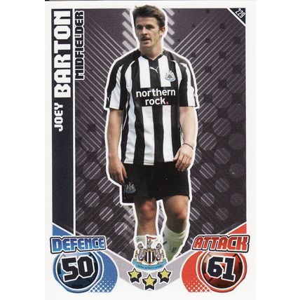 Match Attax 2010/2011 229 Joey Barton Newcastle United