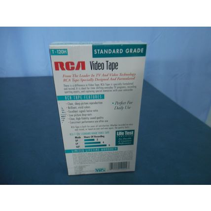 RCA Standard Grade 120 Blank VHS Video Tape 6 Hours New Sealed T-120H 15961