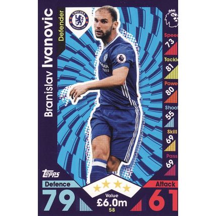 Match Attax 2016/2017 58 Branislav Ivanovic Chelsea