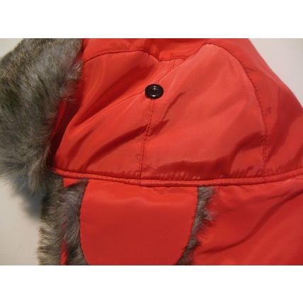 Light Red Unisex Winter Hat Ear Flap Winter Activities Shiny One Size