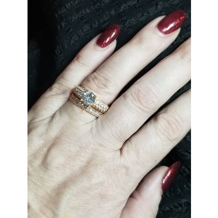 Iris Wedding Band 18K Rose Gold AAA CZ Eternity