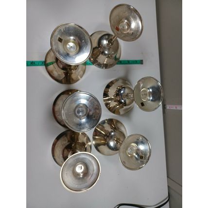 set of 6-5 1/2 inch silver plated cocktail glasses made in india