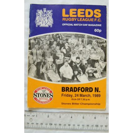 1989 programme Leeds v. Bradford Northern