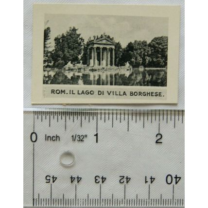 1936 Scerries Cigarette card No. 11 Rome Il Lago di Villa Borghese
