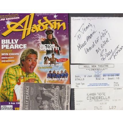 Billy Pearce Live At Bradford Hull Theatre Cinderella Hand Signed Flyer Bundle