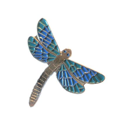 Stunning Blue & Green Dragonfly Metal Enamel Pin Badge Brooch 30mm NEW