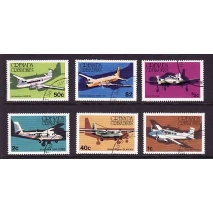 GRENADA GRENADINES 1976 AIRCRAFT SET 6 VALS FINE USED #3