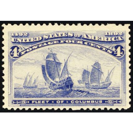 233, Mint FVF NH 4¢ Columbian - VERY FRESH! * Stuart Katz