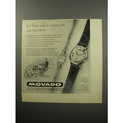 1955 Movado Watches Advertisement - For those whose moments are precious