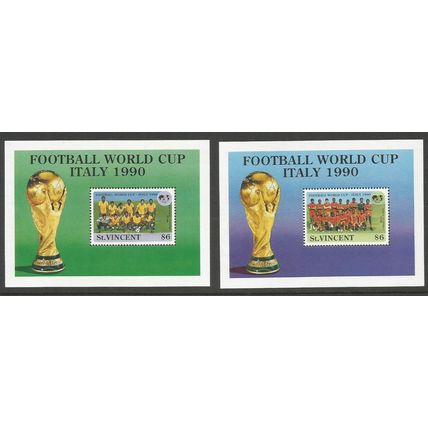 St Vincent 1989 World Cup Football Championship Italy Mini Sheets UMM SG 1365