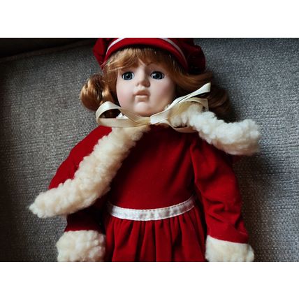 Collectible/Vintage, Decorative, 16" Christmas/Red Riding Hood Doll with Stand