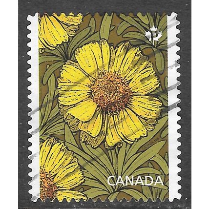 CANADA 2017 GREETING FLOWER ORANGE YELLOW NVI USED DAISY?