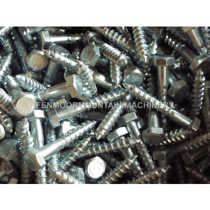 150 pcs M5 x 30mm COACH SCREWS HEX HEAD WOOD SCREWS BRIGHT ZINC PLATED