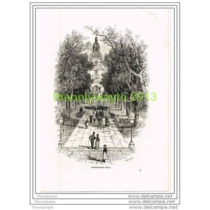 INDEPENDENCE HALL, PHILADELPHIA, USA, BOOK ILLUSTRATION (PRINT) 1891