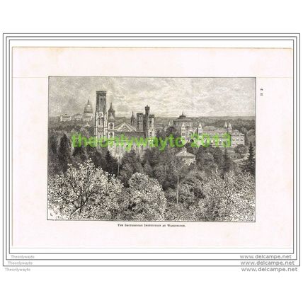 SMITHSONIAN INSTITUTION, WASHINGTON, USA, BOOK ILLUSTRATION (PRINT) 1891