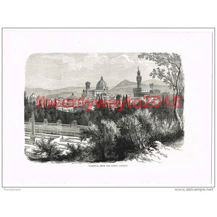 Florence from Boboli Gardens, Italy, Book Illustration (Print), c1891