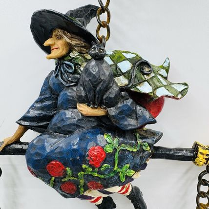 Jim Shore Heartwood Creek Witch Wind Chime Halloween Figurine Rare 2006