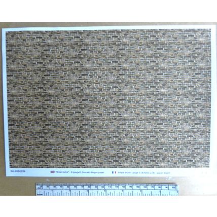 Papier brique - marron - calibre G échelle 1:24 - feuille A4 (297x210mm
