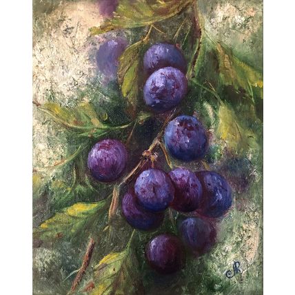 Still Life Berries Painting Plums Art