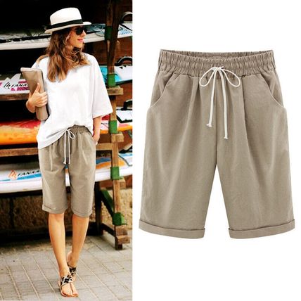 Pants Elastic Waist Shorts Ladies Beach Casual Shorts Plus Size Women Summer Hot