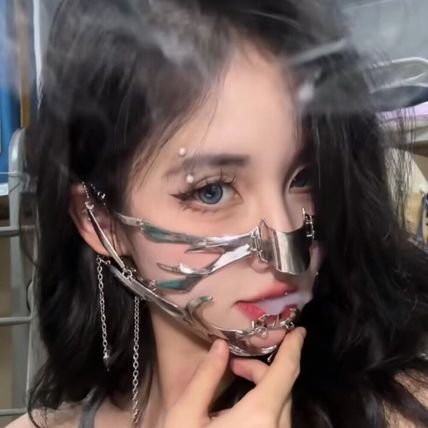 Cyberpunk metal Niche mask Hottie design feel shaped fluid mask spicy