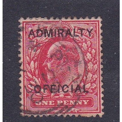 GB 1903 KING EDVII ADMIRALTY OFFICIAL OVERPRINT 1d USED SG O102