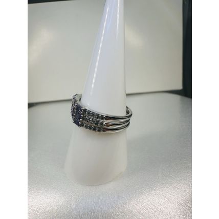 Ring Bomb Party Sz8 RBP Brilliant Purple Gem Clusters Rhodium P Band Jewelry