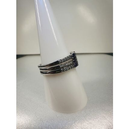 Ring Bomb Party Sz8 RBP Brilliant Purple Gem Clusters Rhodium P Band Jewelry
