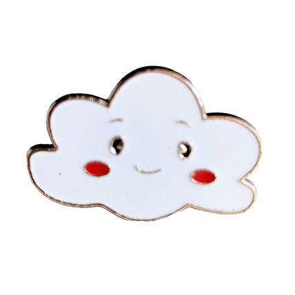 Cloud Pin Badge Smiley Happy 2.5cm x 1.7cm new in gift pouch free post BA156