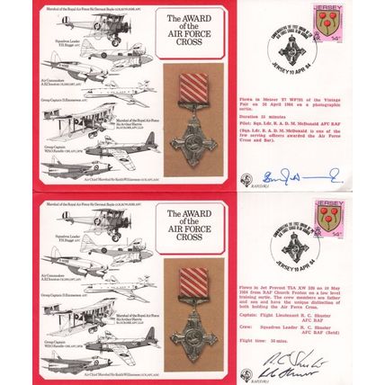 The Award Of The Air Force Cross Lieutenant Shuster RAF 2x Hand Signed FDC s