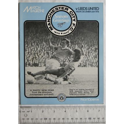 1975 programme Manchester City v. Leeds United