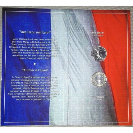 France 2001 - Special Souvenir Edition (BU) Set of One Euro & One Franc