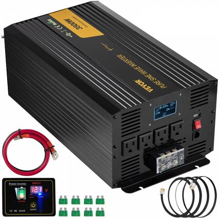 VEVOR Pure Sine Wave Inverter 3500 Watt Power Inverter, DC 12V to AC 120V Car In