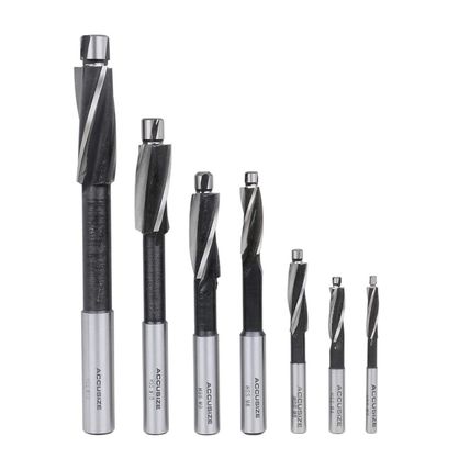 Accusize Industrial Tools 7 Pc Metric Hss Solid Capscrew Counterbore Set, 3 Flut