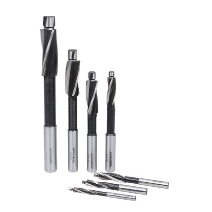 Accusize Industrial Tools 7 Pc Metric Hss Solid Capscrew Counterbore Set, 3 Flut