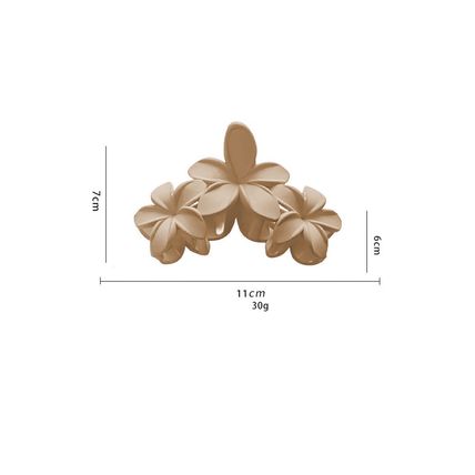 Beige 3D Flower Plastic Resin Hair Claw (Slight Color Variations)