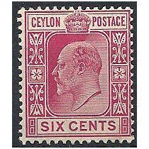 Ceylon 1903 SG269 6c Carmine Mounted Mint . .