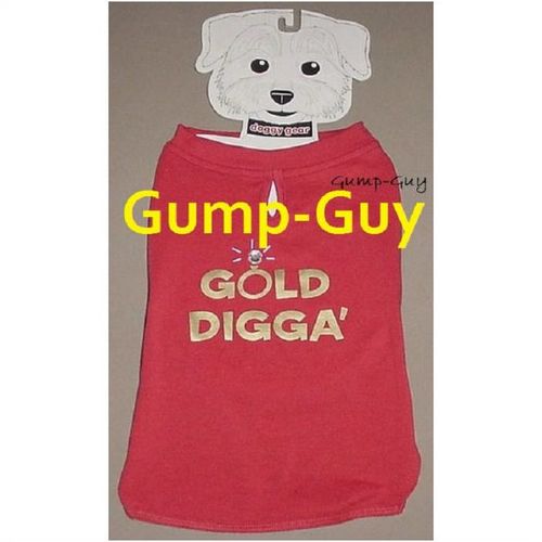 Red Dog Shirt Coat Sweater small Gold Digga faux sparkly gem NWT new +tag Digger