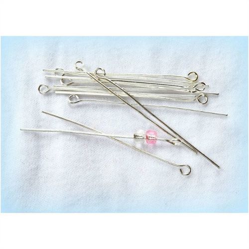 20 no. Silver Plated 46 mm Eyepins Crafts Jewellery Making 2051