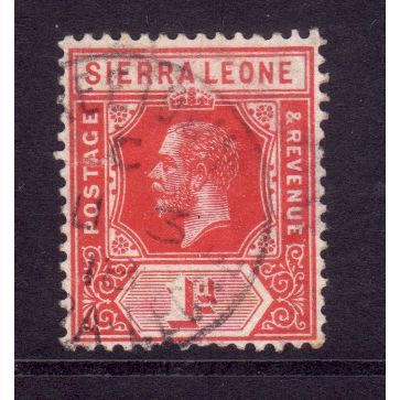 SIERRA LEONE 1912 SG 113 1d CARMINE RED FINE USED
