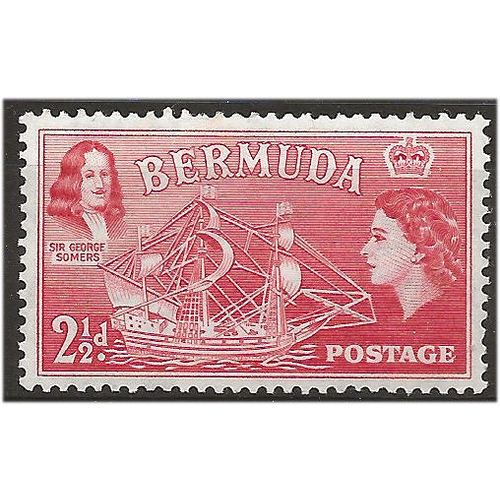 Bermuda 1953 SG139 2 1/2d Rose Red Mounted Mint . ..