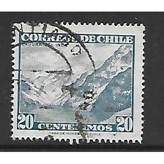 CHILE 1960 VIEWS 20c BLUE INCA LAKE SG 495 FINE USED#