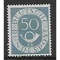GERMANY REPUBLIC 1951 NUMERAL AND POSTHORN 50pf GREY SG 1056 M / MINT