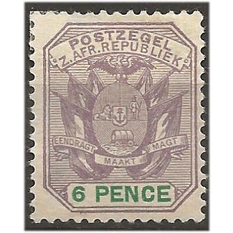 Transvaal 1896 SG222 6d Lilac & Green Mounted Mint . .. .