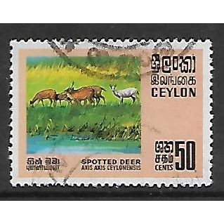 CEYLON 1970 WILDLIFE CONSERVATION 50c SPOTTED DEER SG 563 FINE USED#