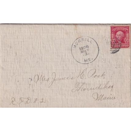 United States 1906 Morrill ME-Thorndike ME Cover VGC Morrill cancel written VGC