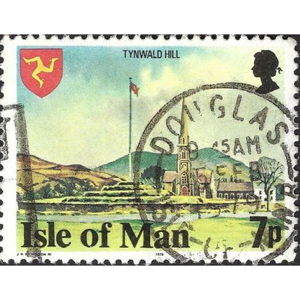 ISLE OF MAN, Tynwald Hill, church, green 1975, 7p, #2