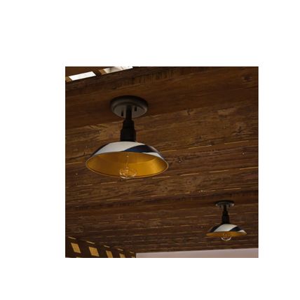 H D Bell Ridge 10 in. 1-Light Black Semi-Flush Mount
