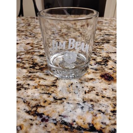 JIM BEAM BOURBON-Whiskey/Rocks Glass-GOLF BASE-NEW-FAST